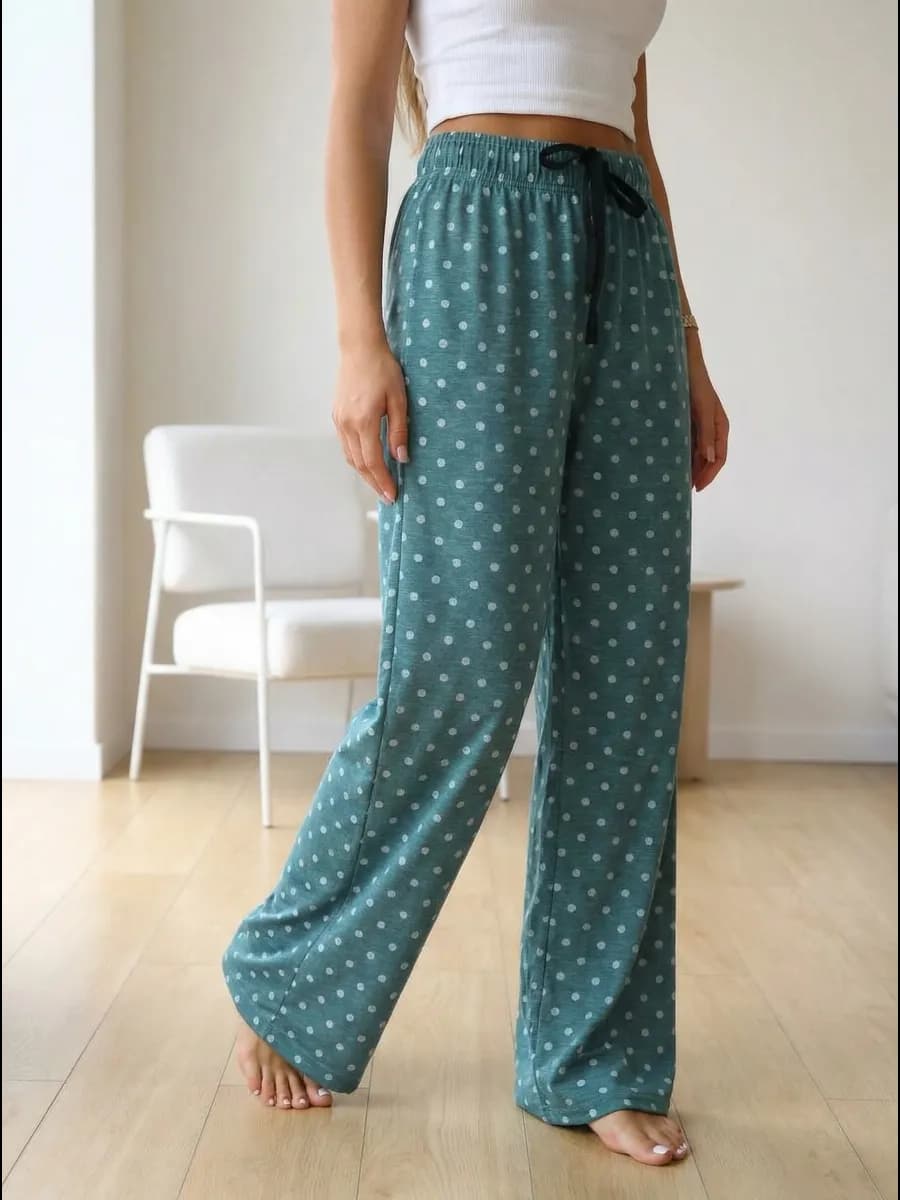 Брюки палаццо широкие домашние на резинке