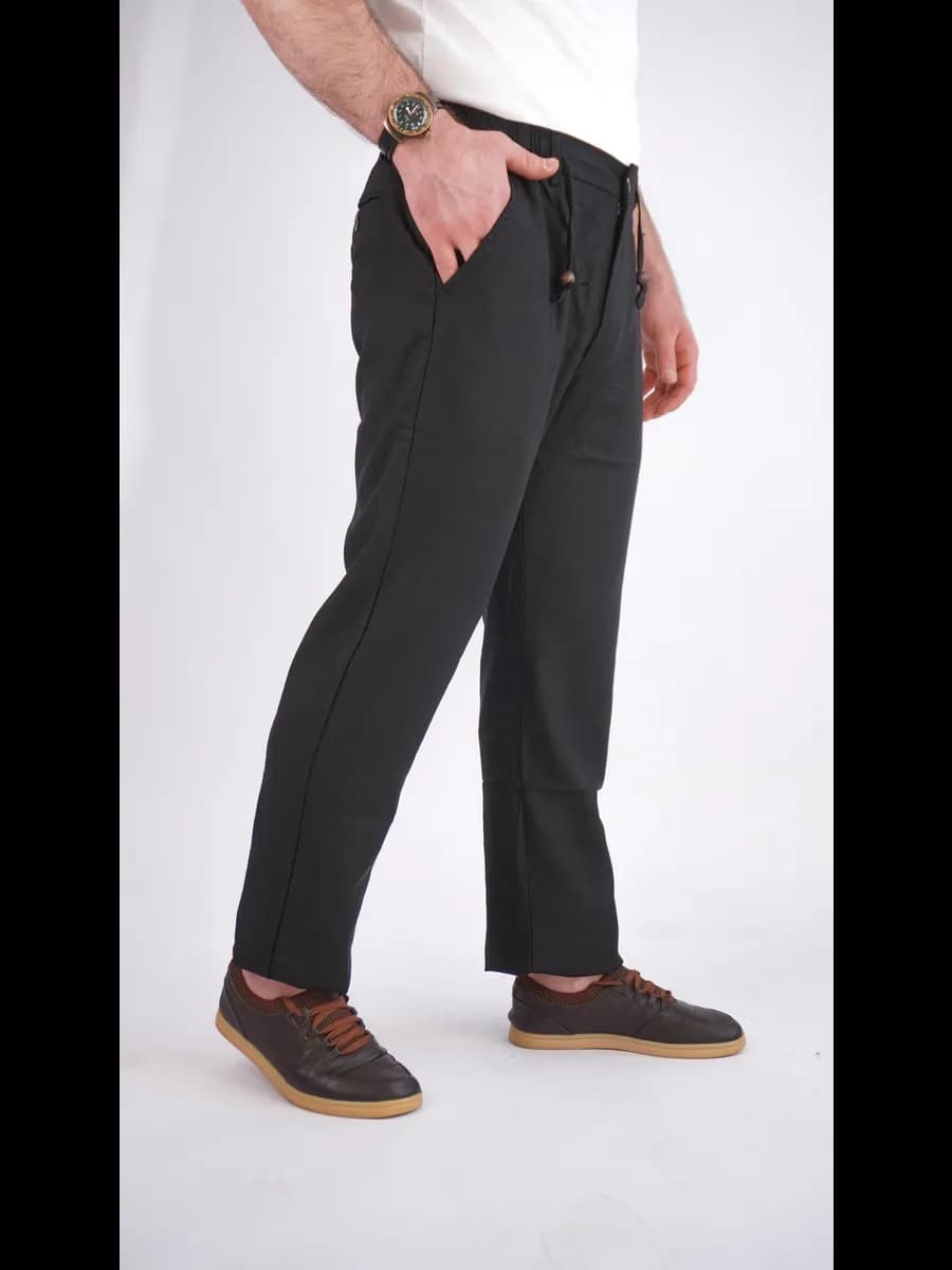 Брюки мужские чёрные на резинке молодёжные