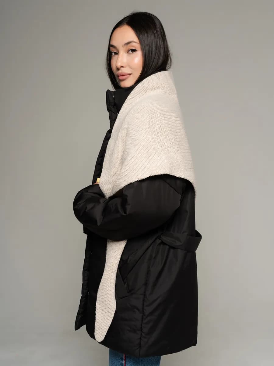 Косынка шаль вязаная теплая