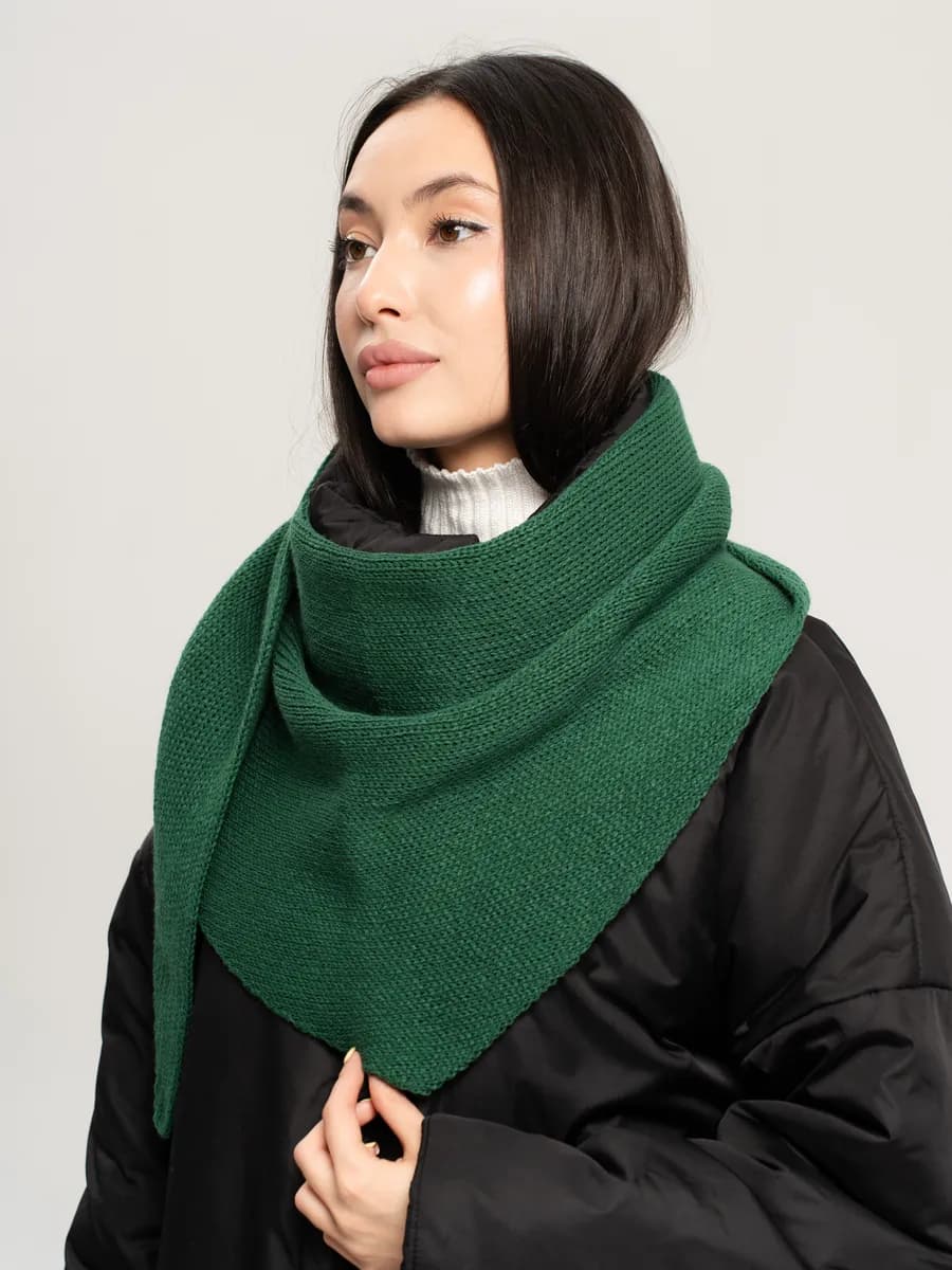 Косынка шаль вязаная теплая - фото 1