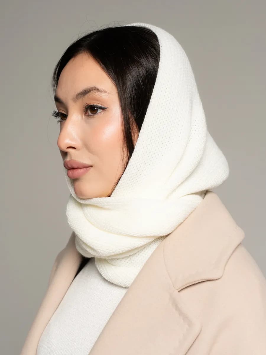 Косынка шаль вязаная теплая