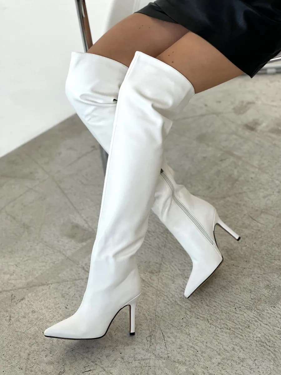 Ботфорты трубы демисезонные на каблуке шпилька