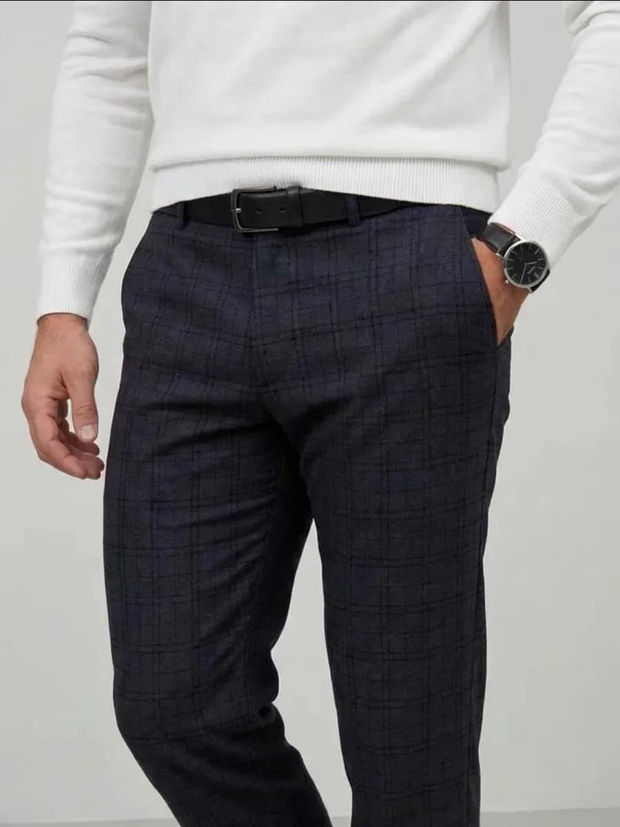 Брюки в клетку мужские