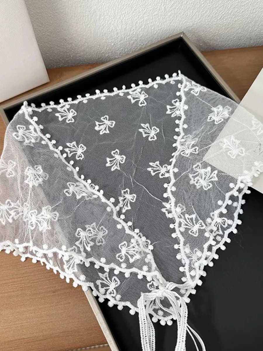 Косынка ажурная на пояс бандана на завязках - фото 1