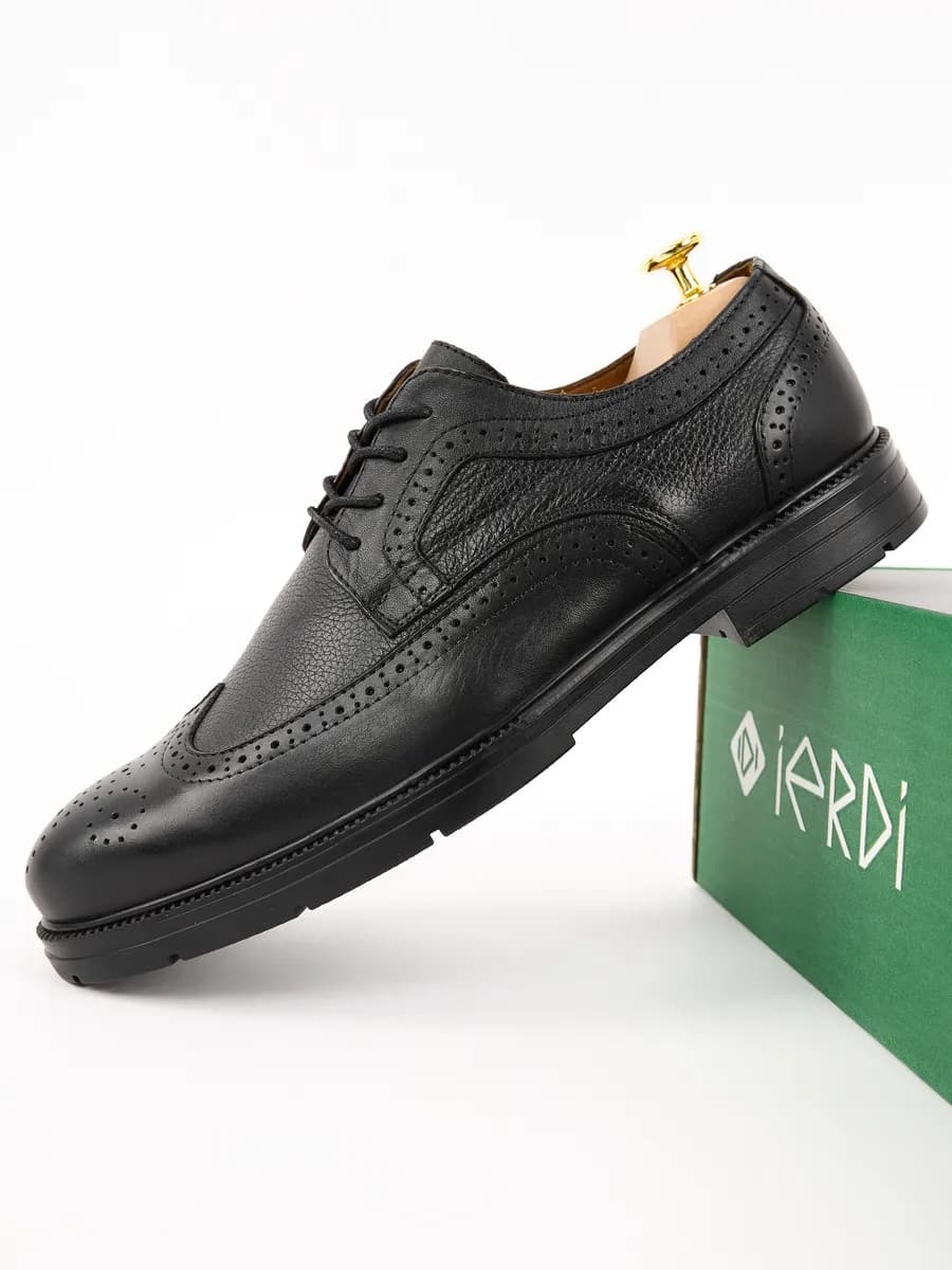 Туфли броги классические из натуральной кожи