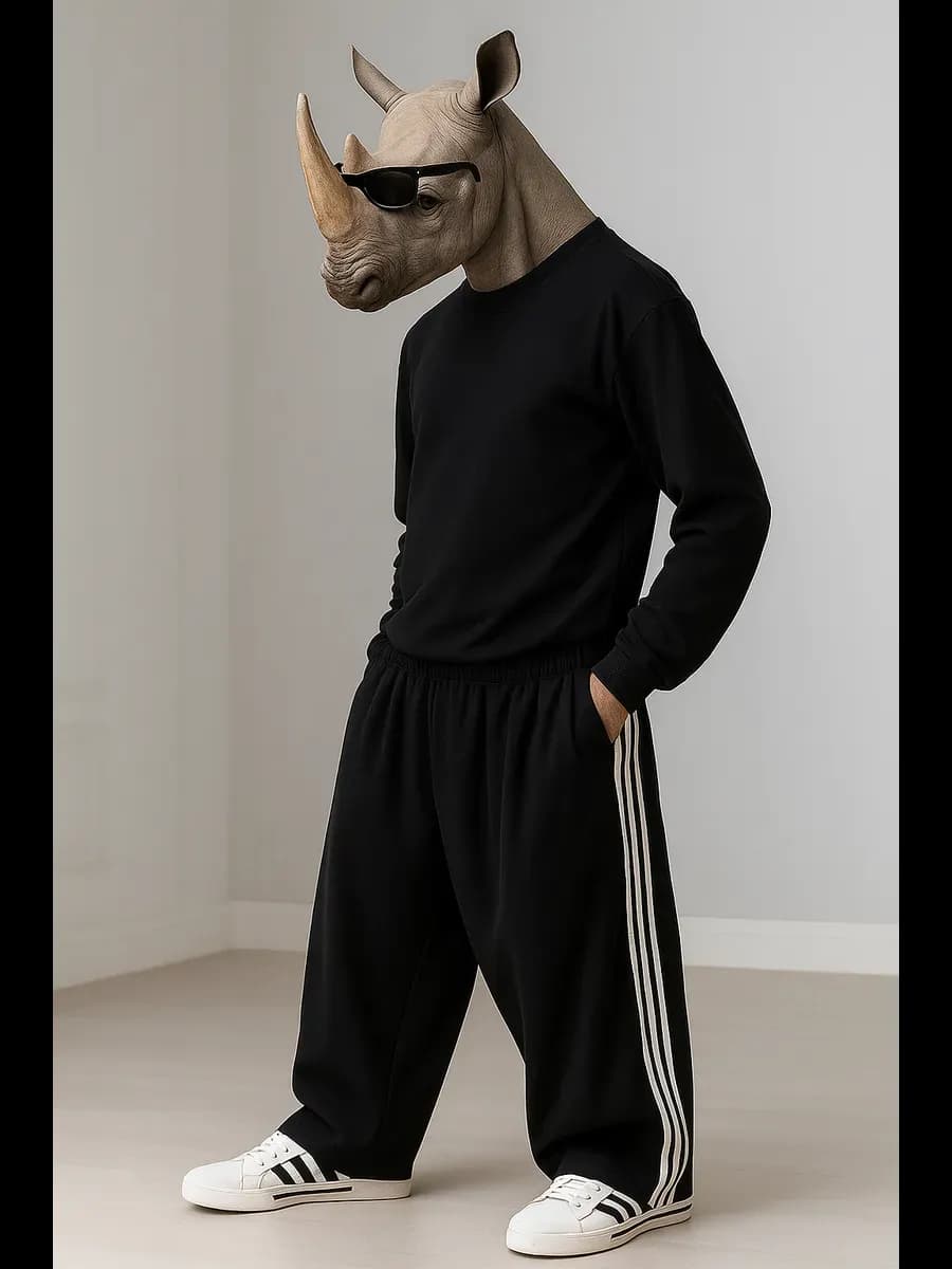 Черные широкие спортивные штаны оверсайз с тремя полосками