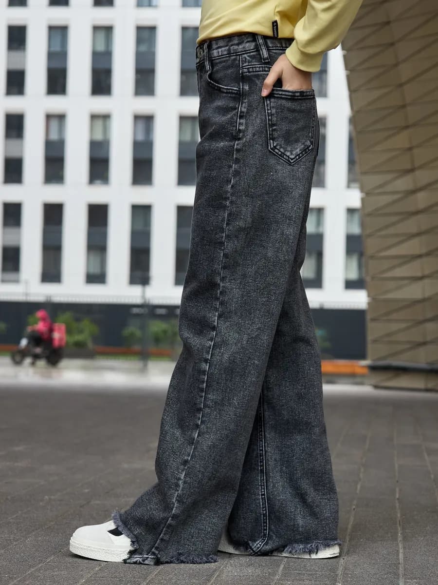 Джинсы для девочки черные школьные