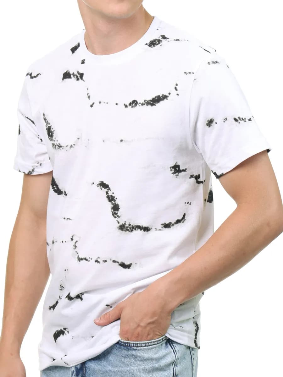 Футболка с принтом базовая хлопок - фото 1