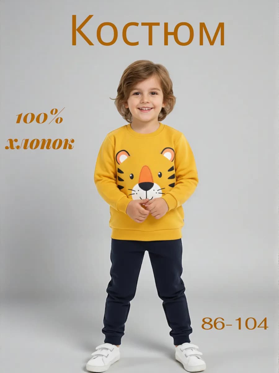 Костюм с тигром желтый и черный