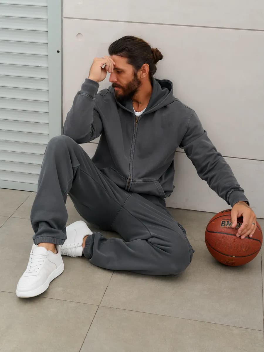 Толстовка из хлопка на молнии с капюшоном