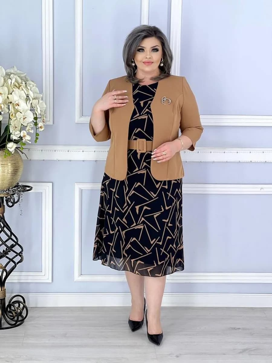 Платье с пиджаком большие размеры