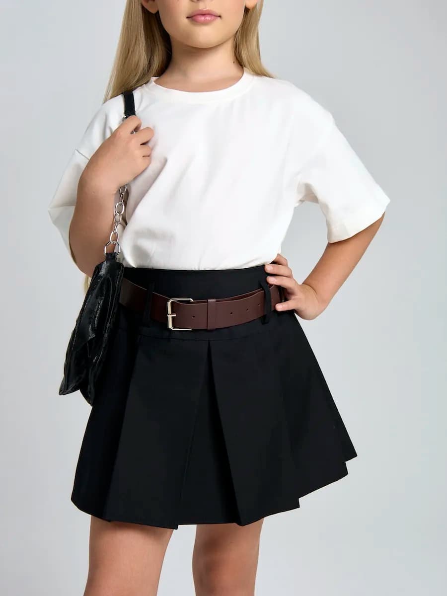 Юбка со складками школьная