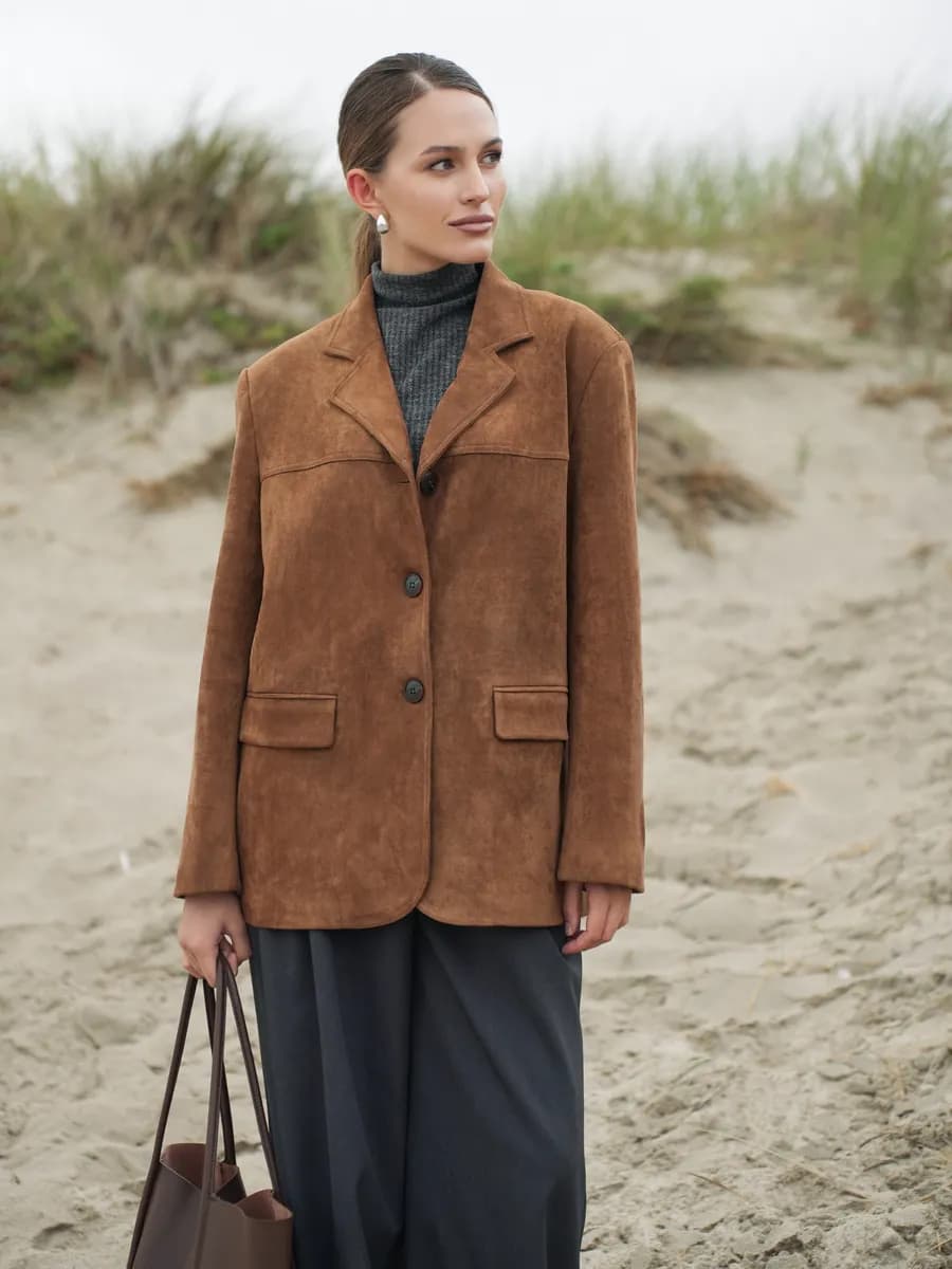 Жакет пиджак замшевый