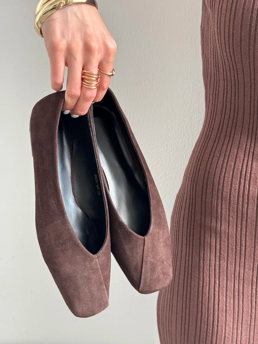 Балетки натуральная замша