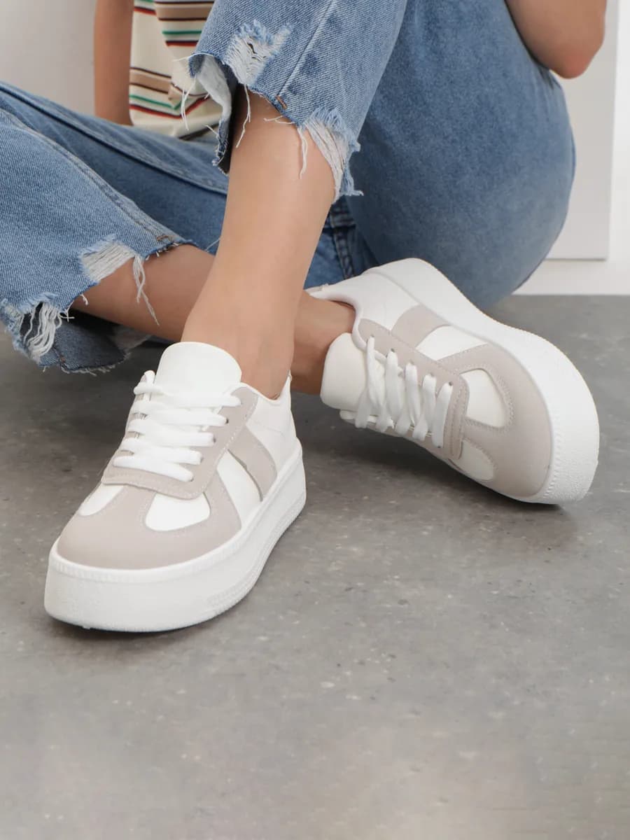 Кеды белые на высокой платформе - фото 1