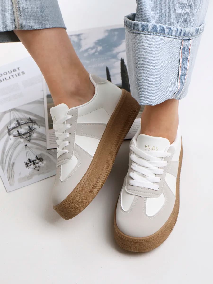 Кеды белые на высокой платформе