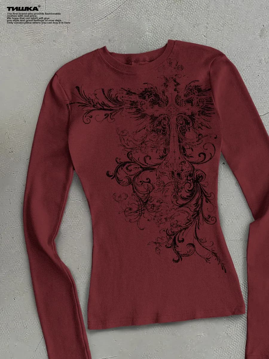 Облегающий лонгслив скимс с принтом крест affliction swag