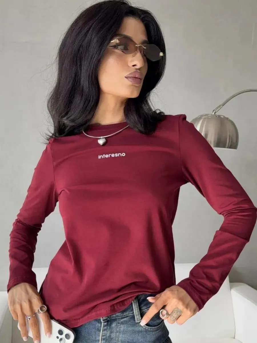 Лонгслив с надписью