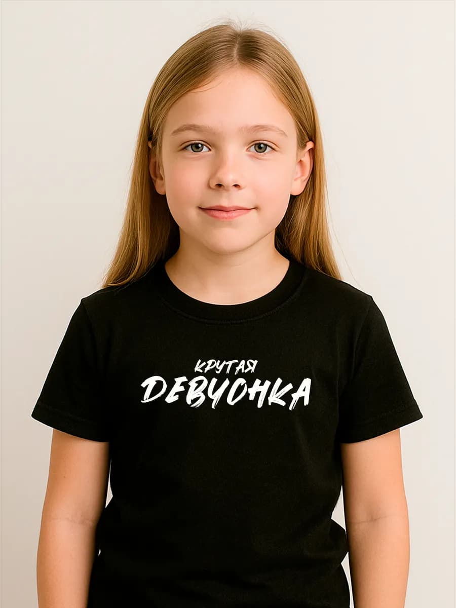 Футболка детская с принтом "Крутая девчонка"