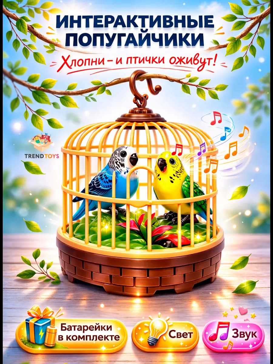 Музыкальная интерактивная развивающая игрушка Попугай