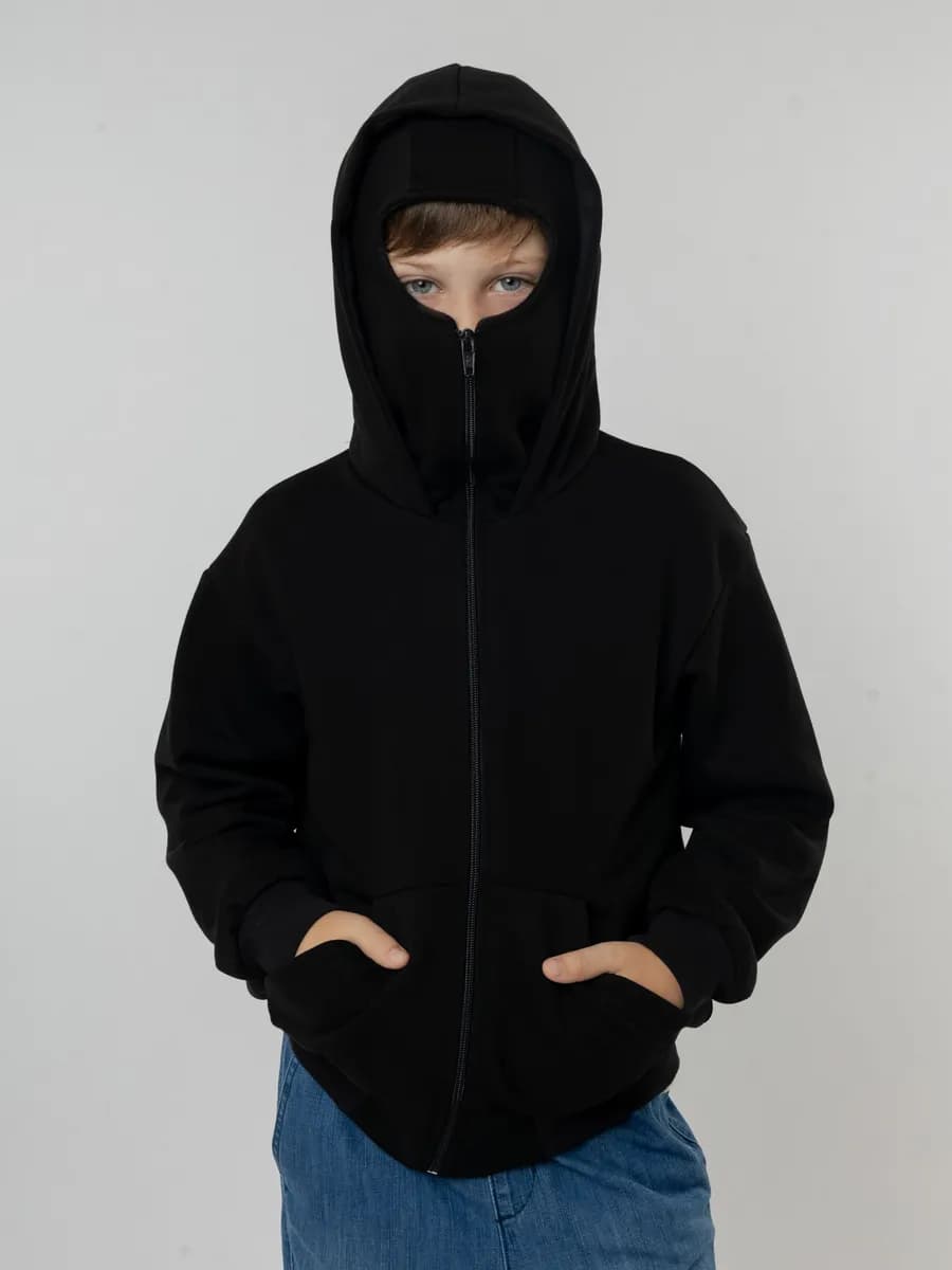 Худи зипка с балаклавой и капюшоном
