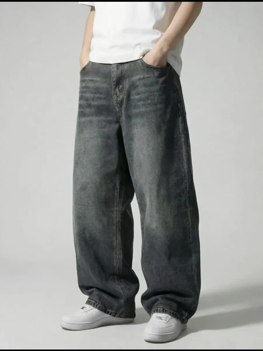 Джинсы baggy широкие подростковые на резинке