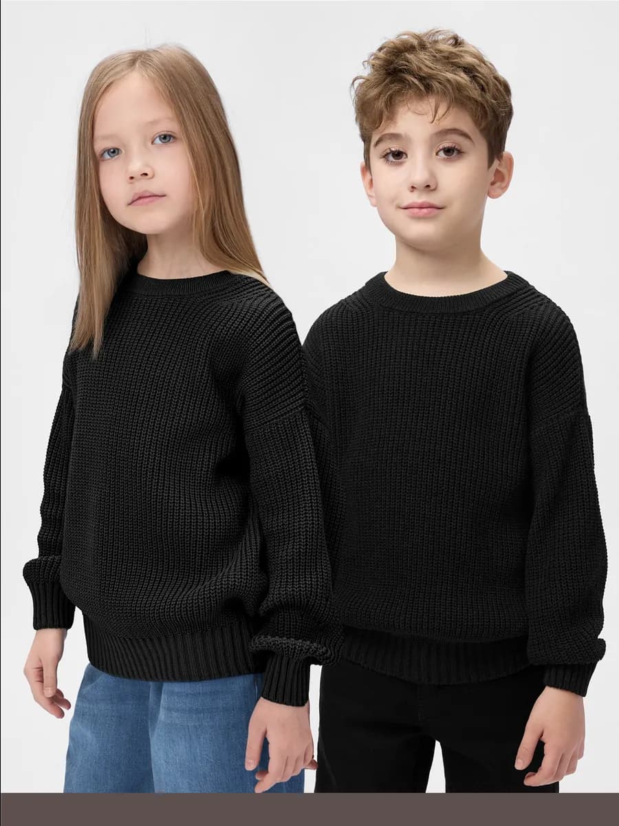 Джемпер для мальчика и девочки вязаный детский оверсайз