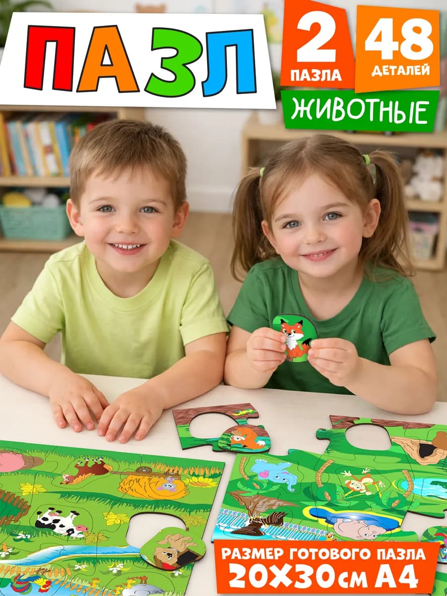 Пазлы для малышей Животные