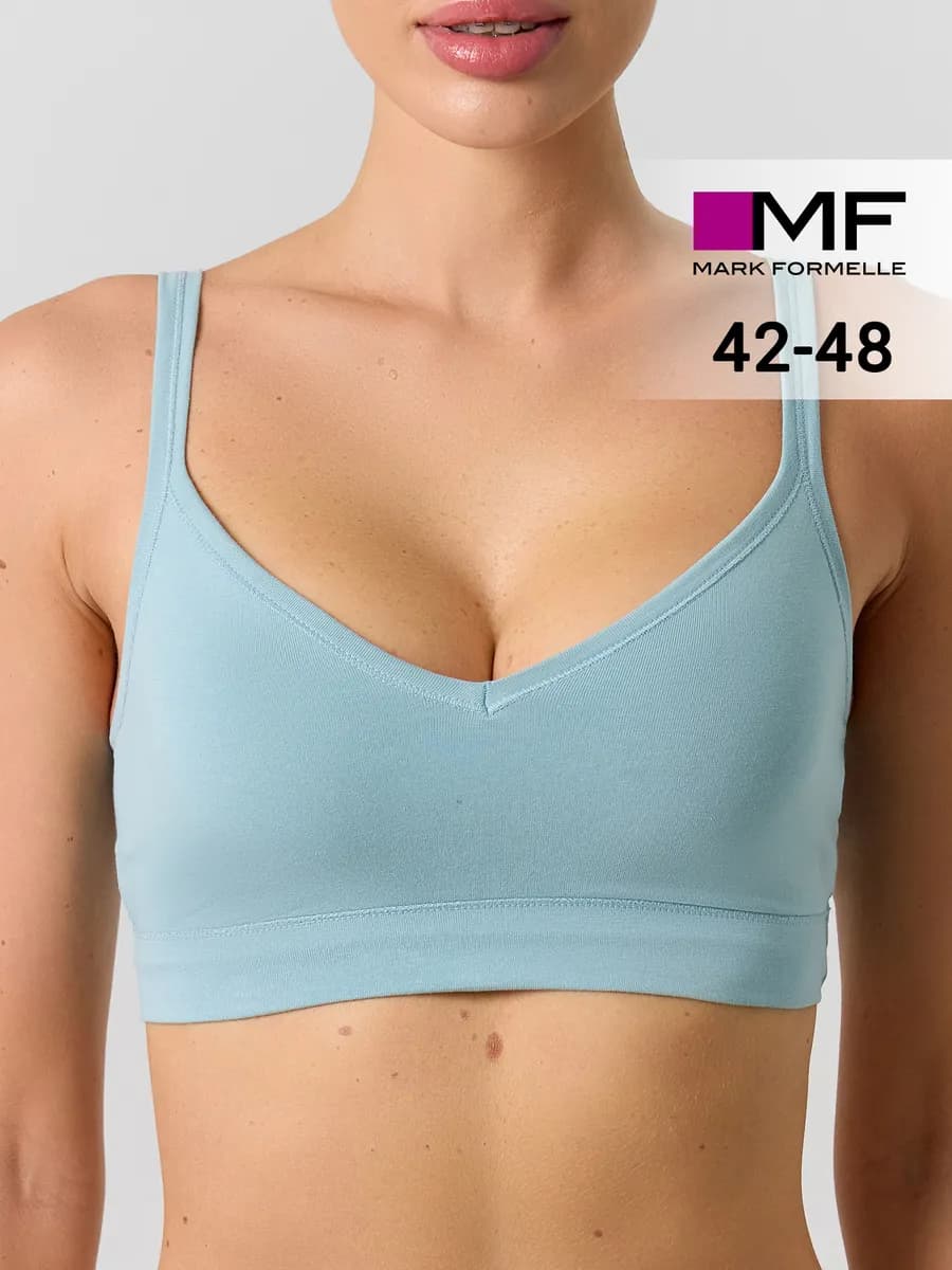 Бюстгальтер женский спортивный с чашками мягкий хлопок