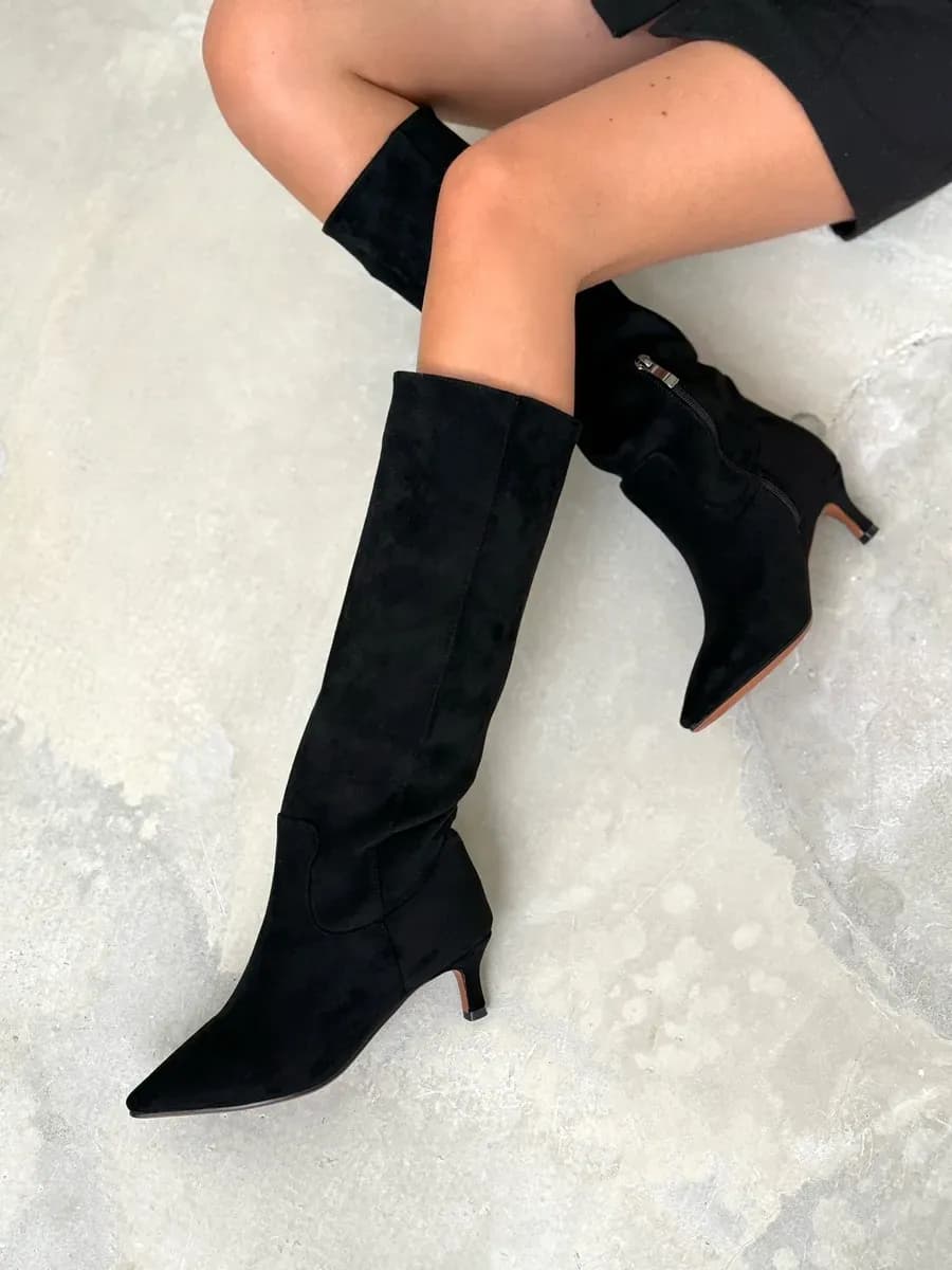 Сапоги трубы демисезонные на каблуке