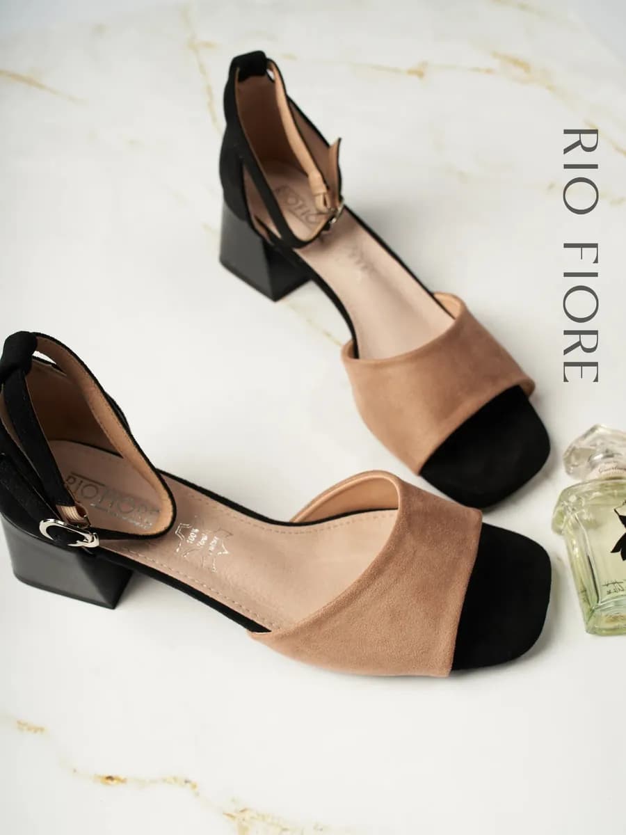 Босоножки летние на устойчивом каблуке с ремешком