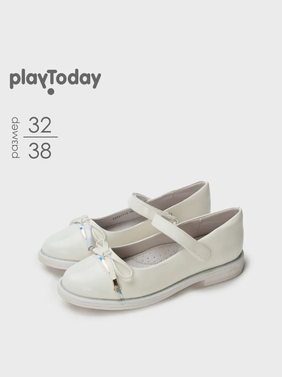 Туфли с ремешком балетки школьные белая подошва на сменку