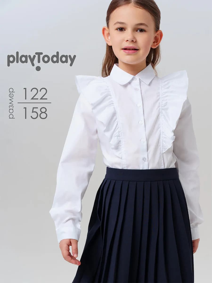 Блузка белая с крылышками рубашка нарядная для школы