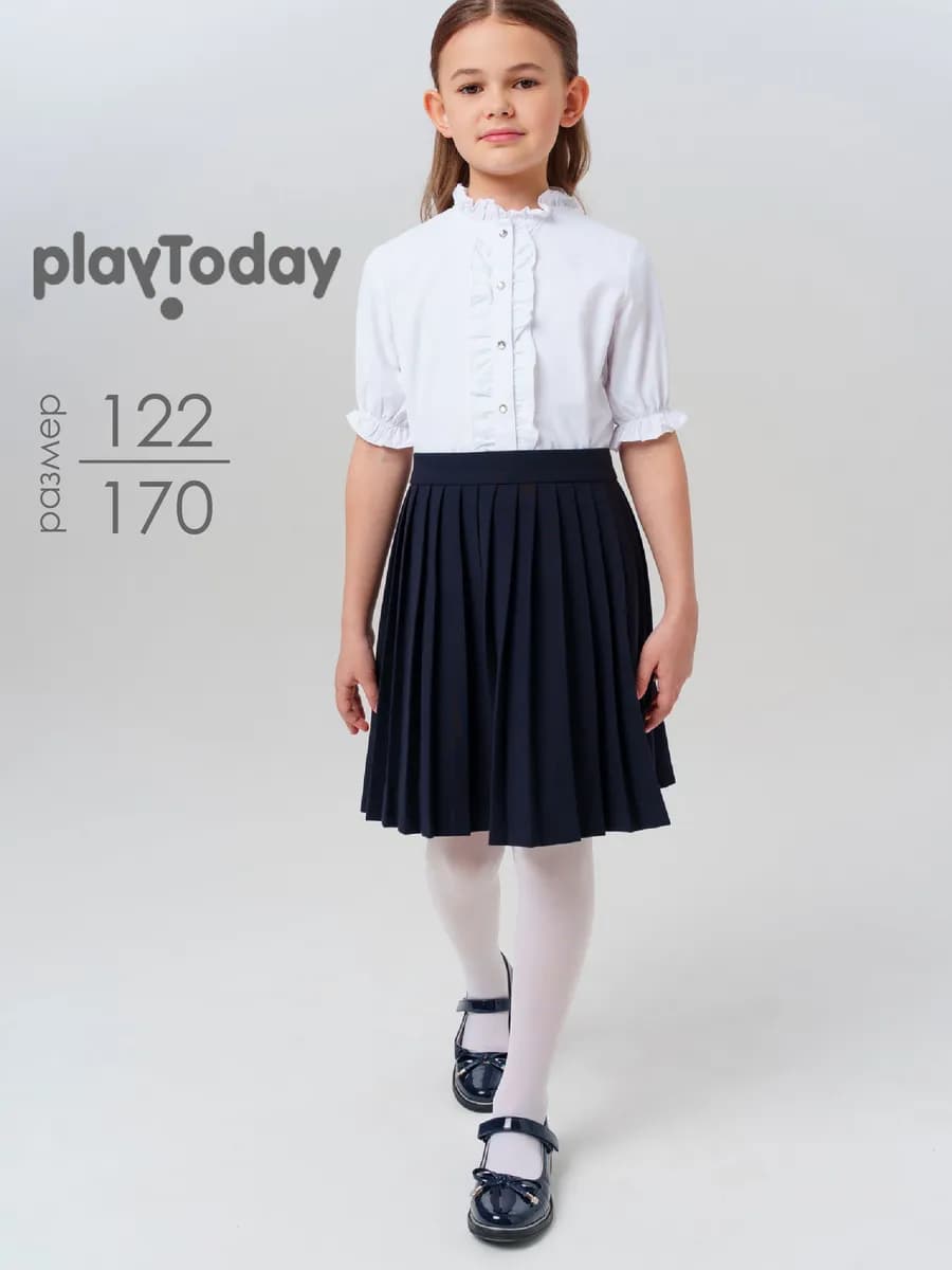 Блузка школьная на кнопках рубашка нарядная короткий рукав