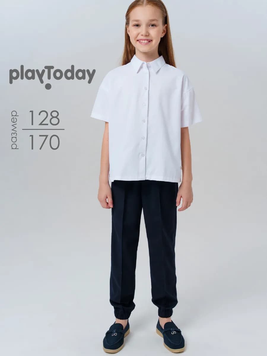Блузка школьная для подростка рубашка с коротким рукавом