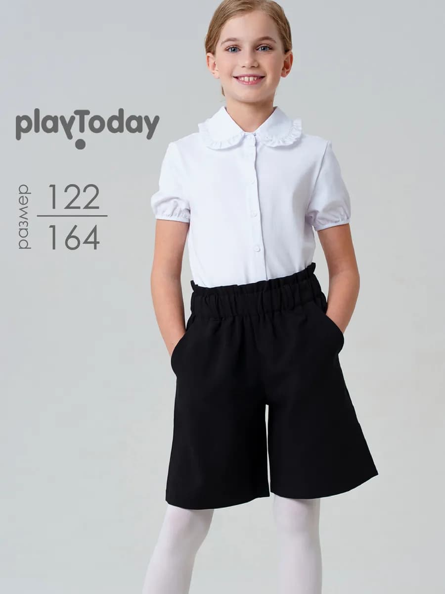 Блузка трикотажная с коротким рукавом рубашка школьная