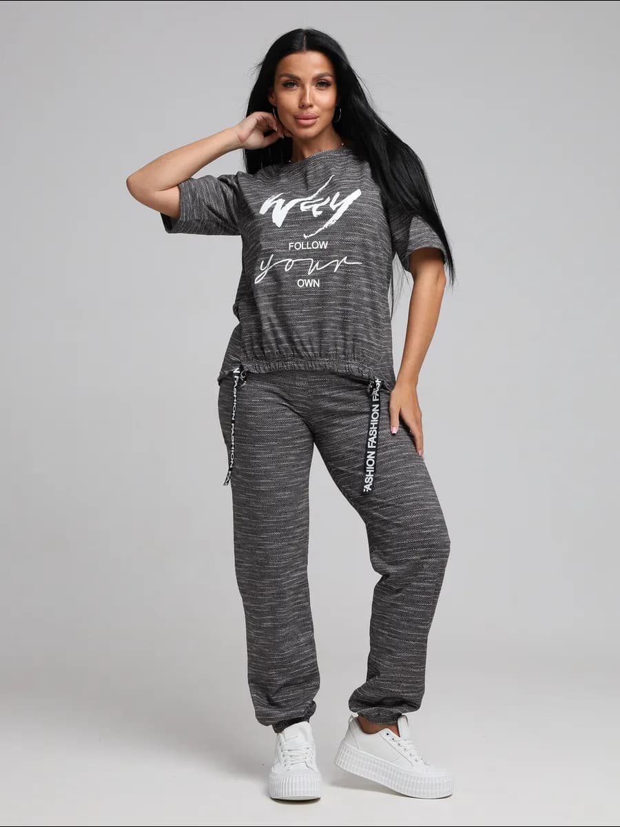 Костюм с брюками больших размеров домашний