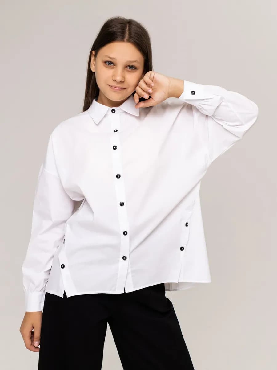 Рубашка школьная блузка оверсайз нарядная
