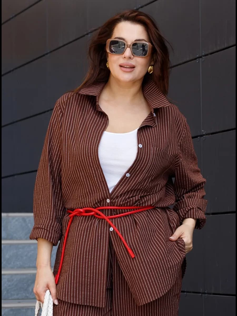 Рубашка в полоску большие размеры