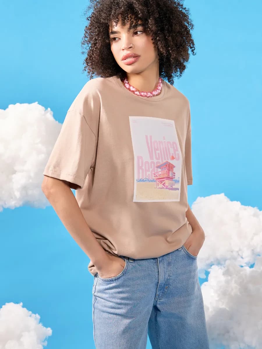 Футболка из хлопка с принтом