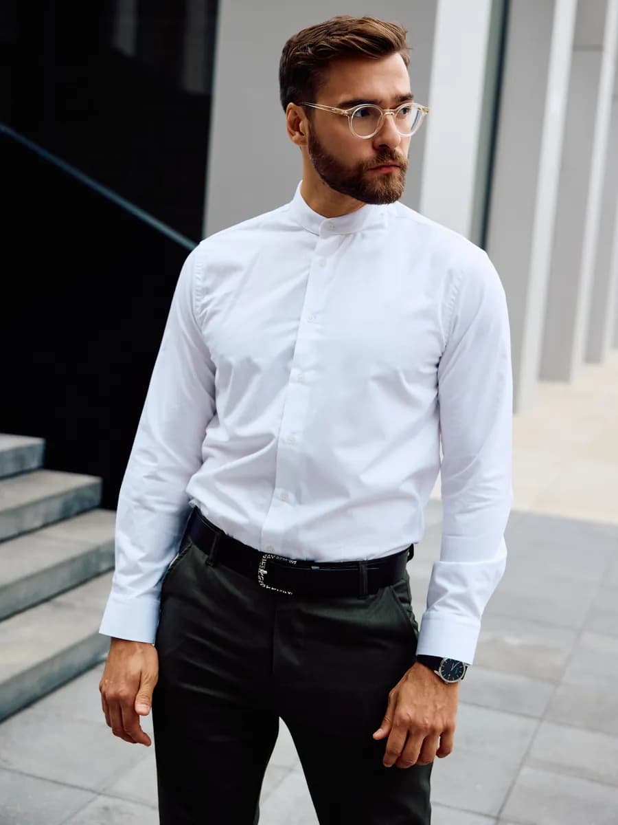 Рубашка с длинным рукавом классическая - фото 1