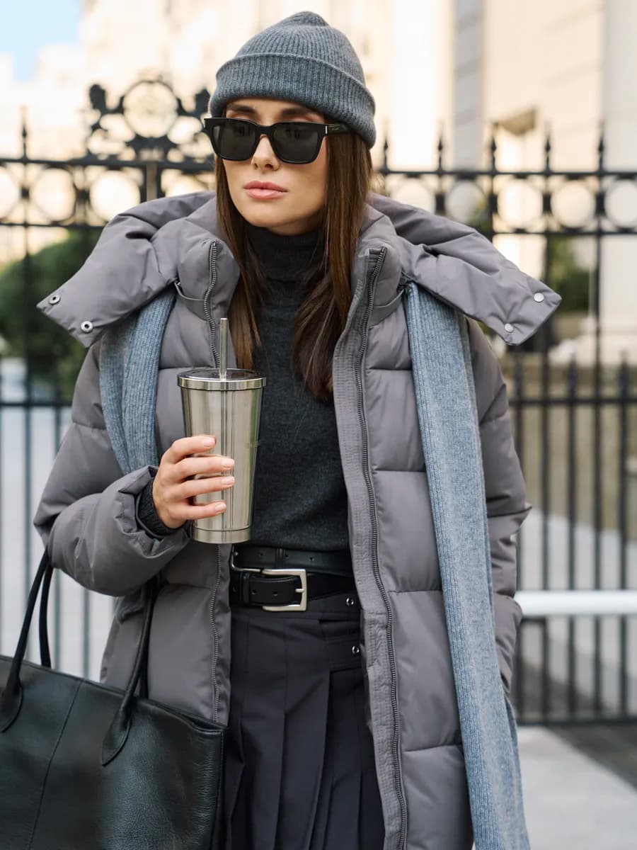 Куртка зимняя оверсайз с капюшоном