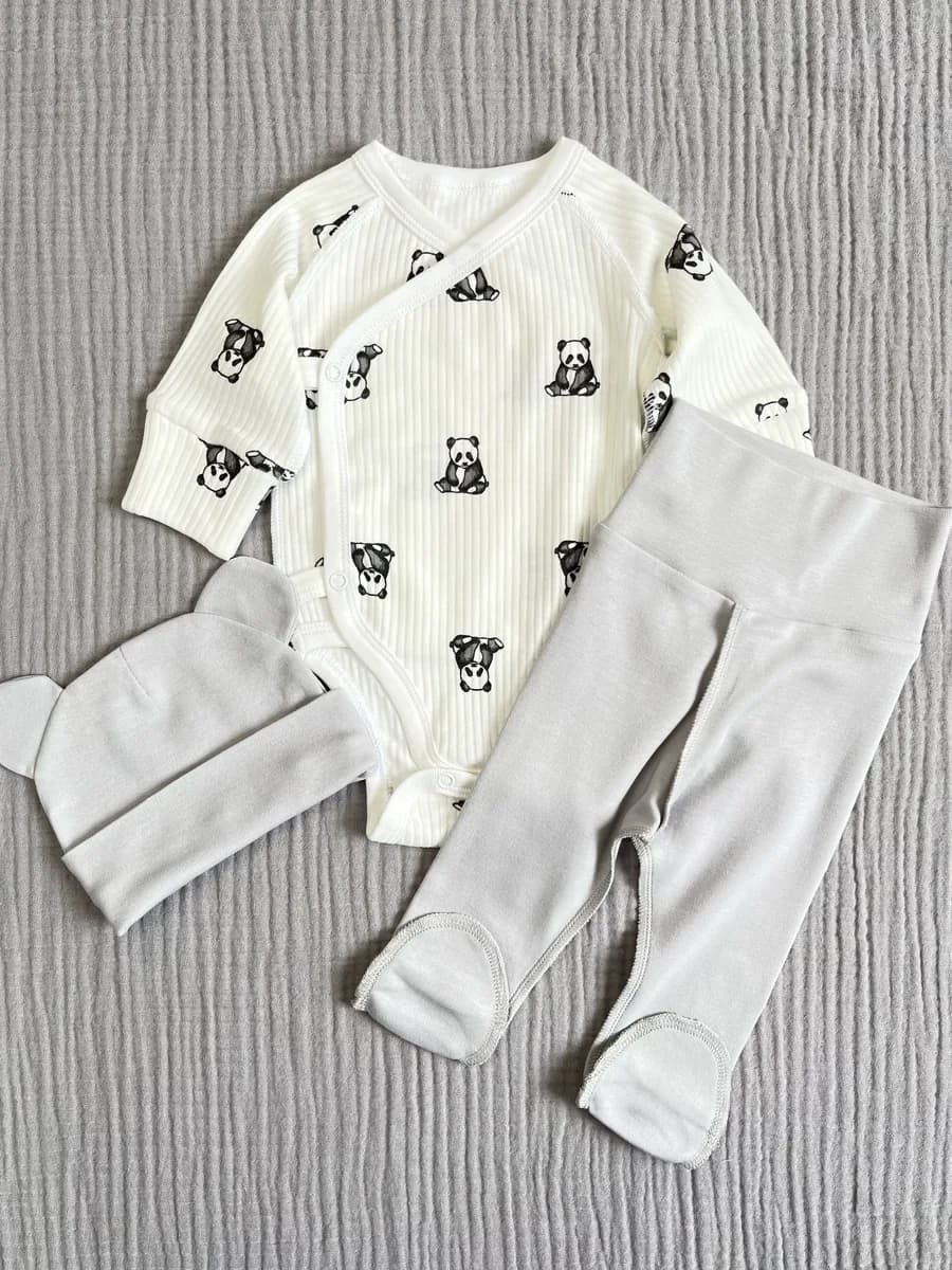 Комплект для новорожденного Боди и ползунки с шапочкой - фото 1