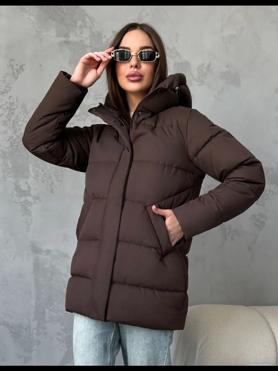 Куртка демисезонная с капюшоном удлиненная