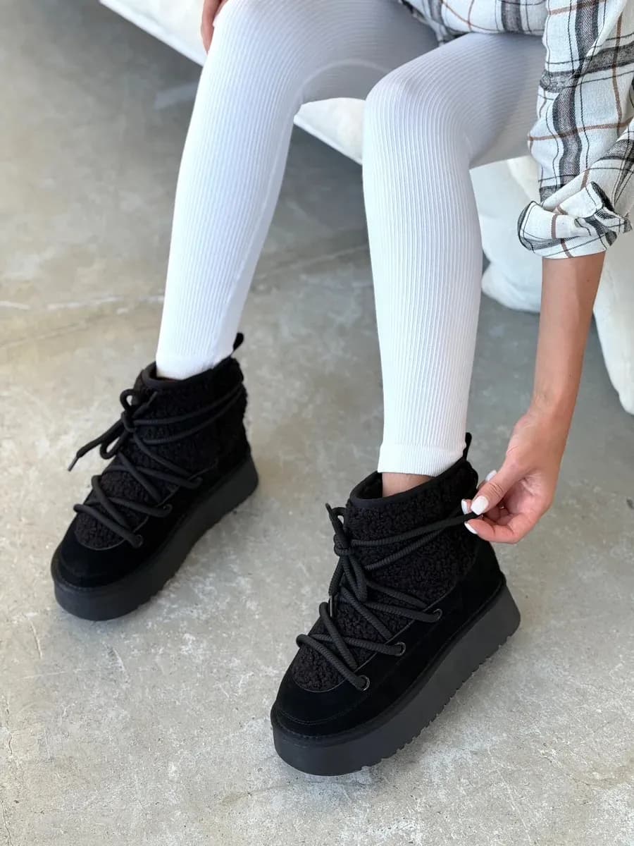 Угги зимние натуральные на платформе - фото 1