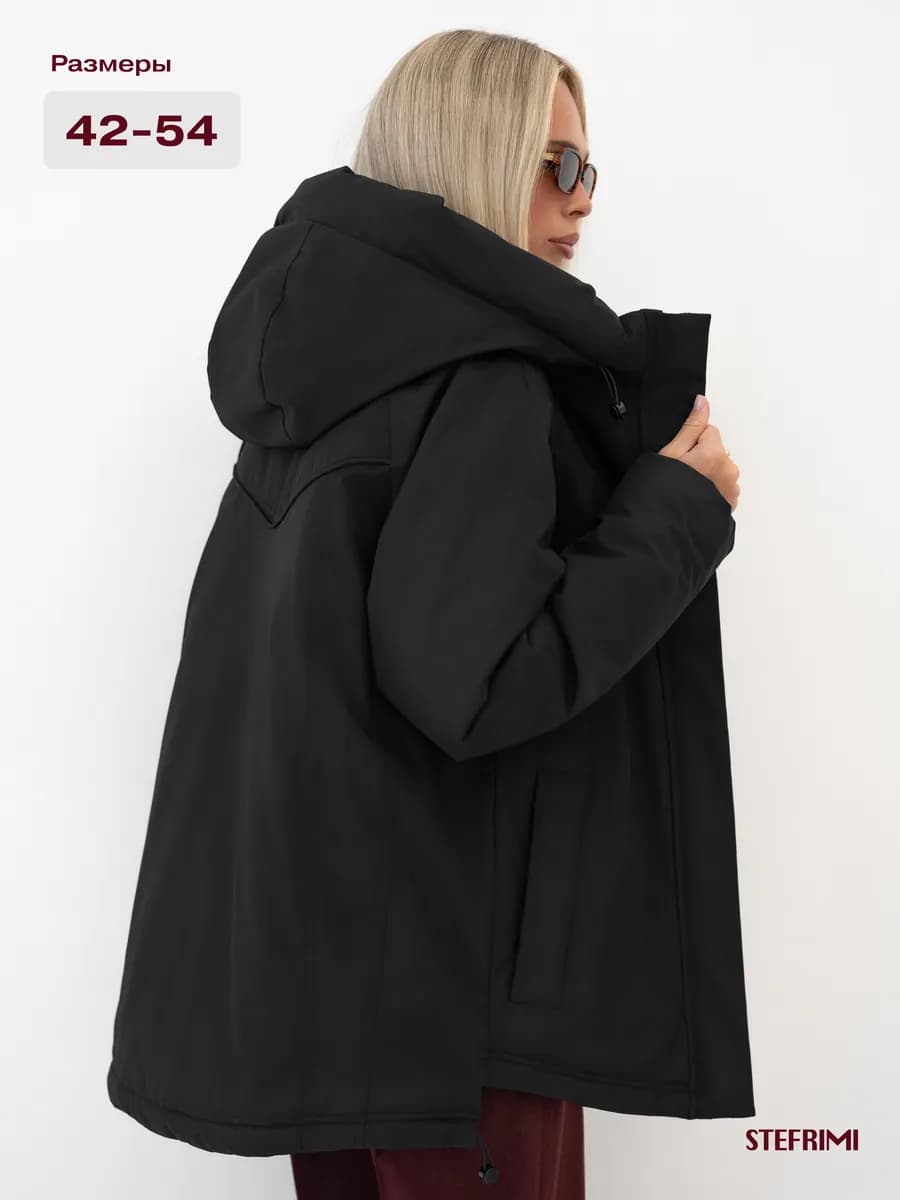 Куртка весна с капюшоном удлиненная большие размеры