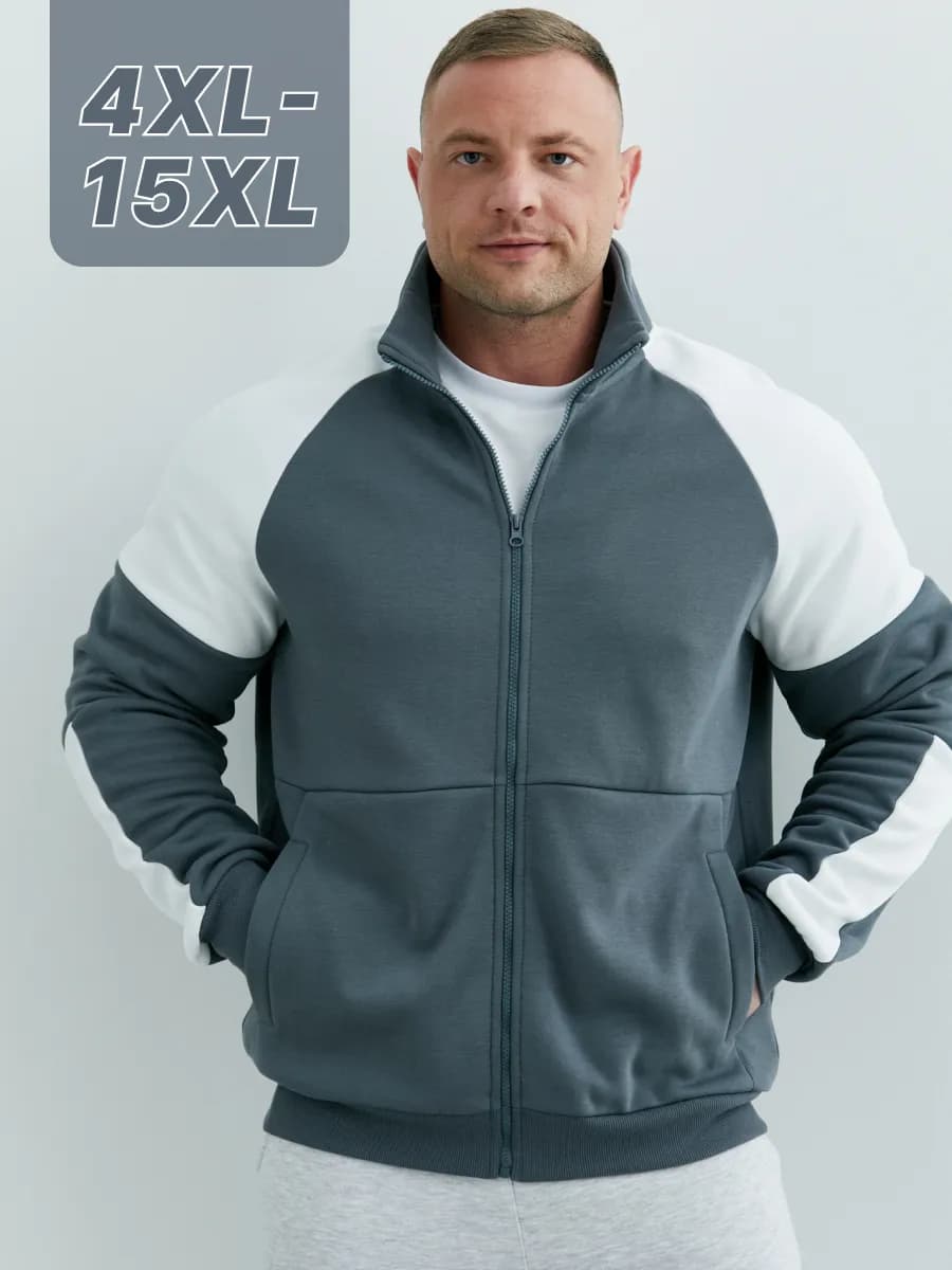 Толстовка бомбер на молнии без капюшона