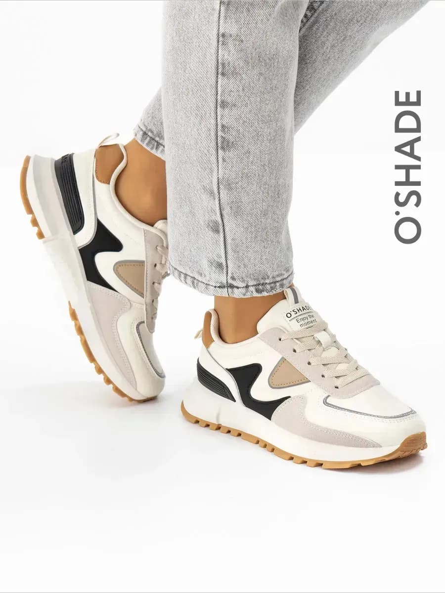 O'SHADE Кроссовки женские бежевые - фото 1