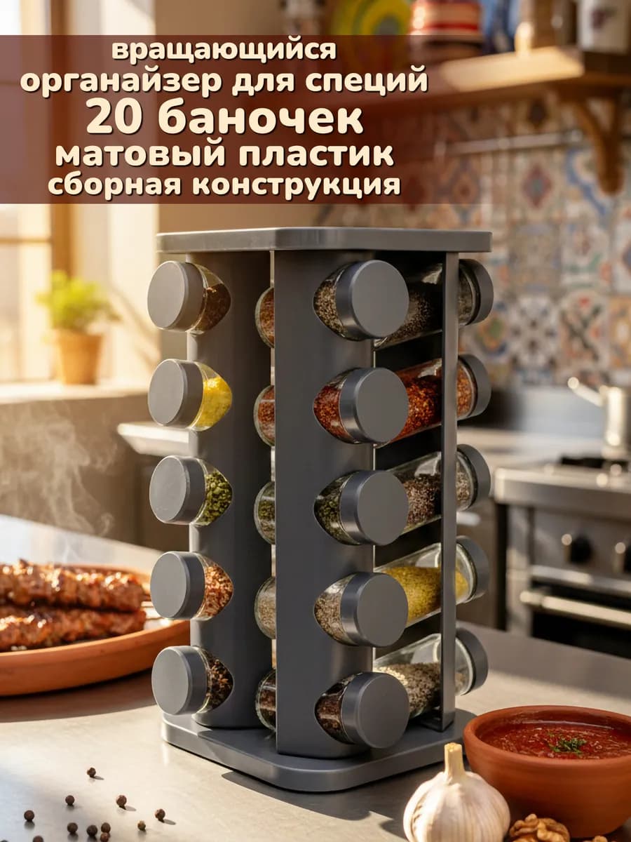 для специй органайзер вращающийся с баночками
