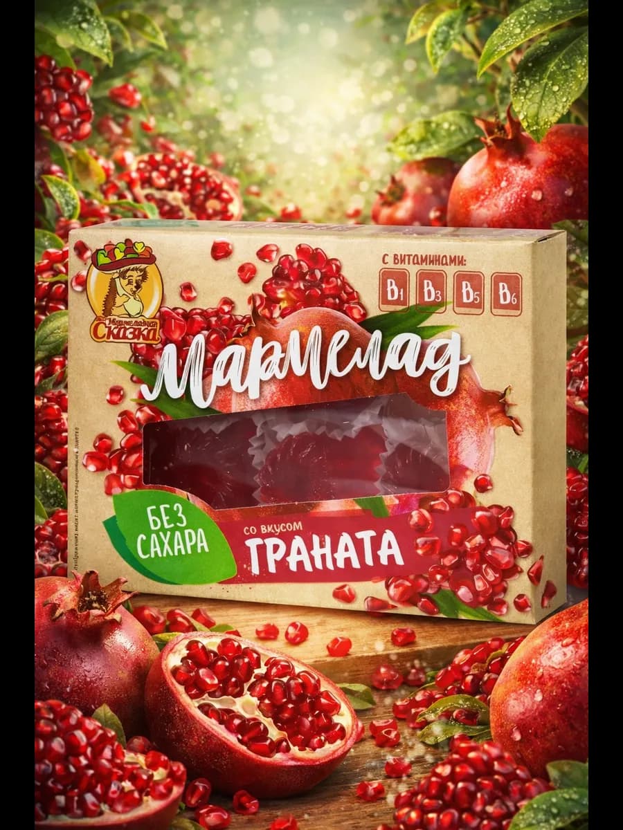 Мармелад Гранат без сахара 200гр